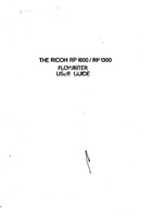 Ricoh RP1600 / RP1300 Flowriter User Guide