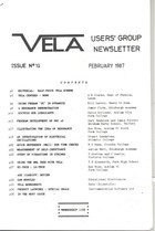 Vela User's Group Newsletter  - Issue 10 February 1987