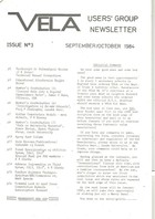 Vela User's Group Newsletter  - Issue 3 September/October 1984